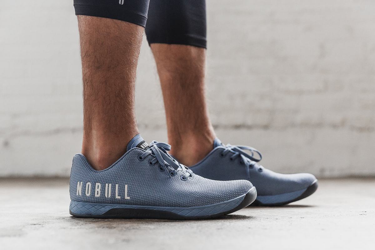 Nobull Superfabric Men's Trainers Grey Blue | Australia (NF8945)